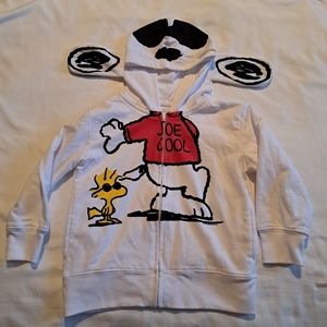 Peanuts Snoopy 4T zip up hoodie unisex floppy ears